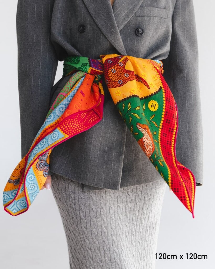 chusta welniano jedwabna dwustronna fauna spadiora 7