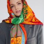 chusta welniano jedwabna dwustronna fauna spadiora 8