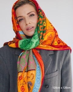 chusta welniano jedwabna dwustronna fauna spadiora 8