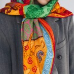 chusta welniano jedwabna dwustronna fauna spadiora 10