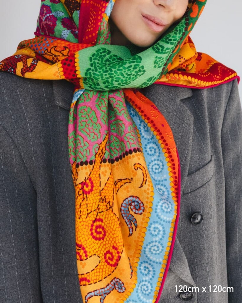 chusta welniano jedwabna dwustronna fauna spadiora 10