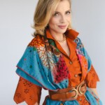 chusta welniano jedwabna dwustronna kwiaty podwodne spadiora 1