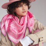 apaszka jedwabna dwustronna koronka malinowa spadiora 30