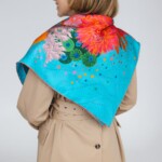 apaszka jedwabna dwustronna kwiaty podwodne spadiora 5