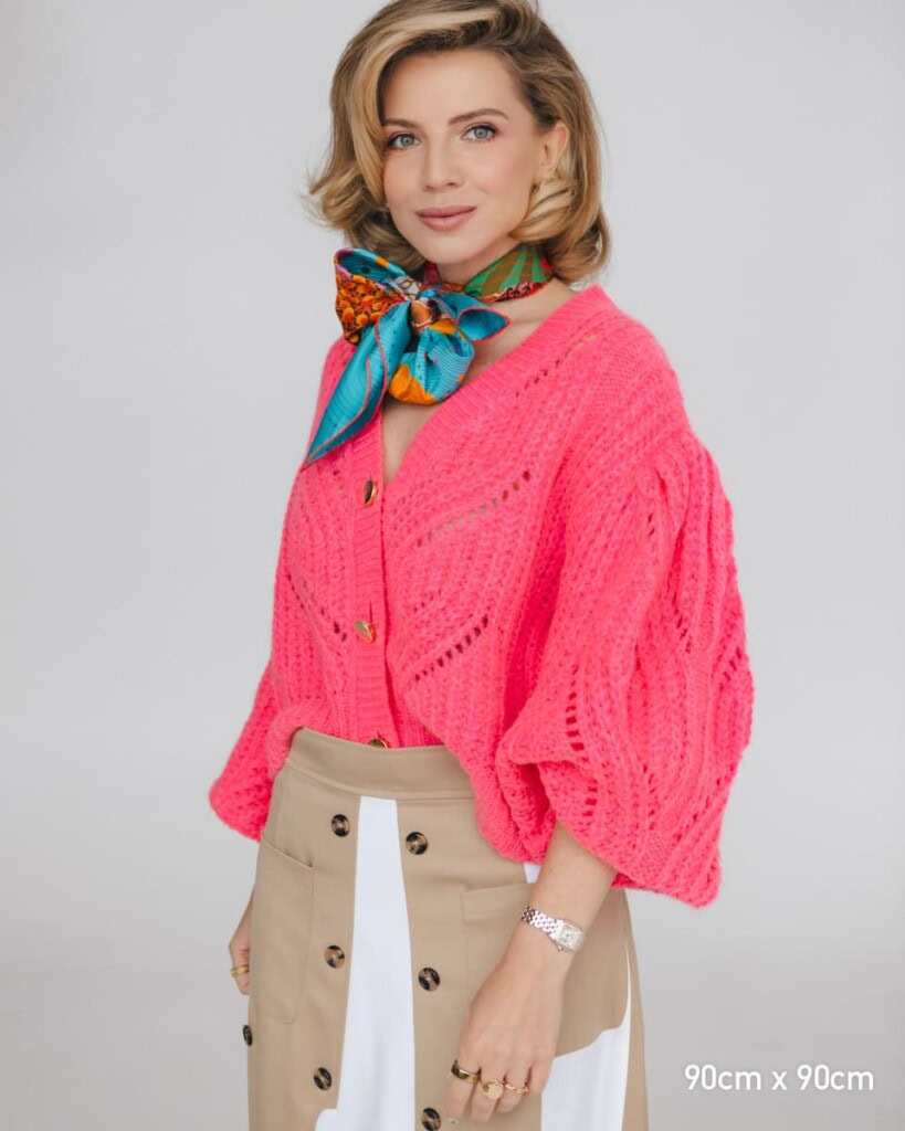 apaszka jedwabna dwustronna kwiaty podwodne spadiora 7