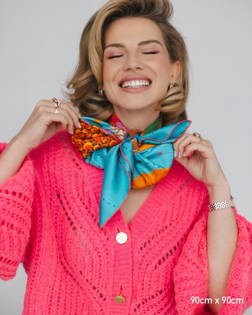 apaszka jedwabna dwustronna kwiaty podwodne spadiora 8