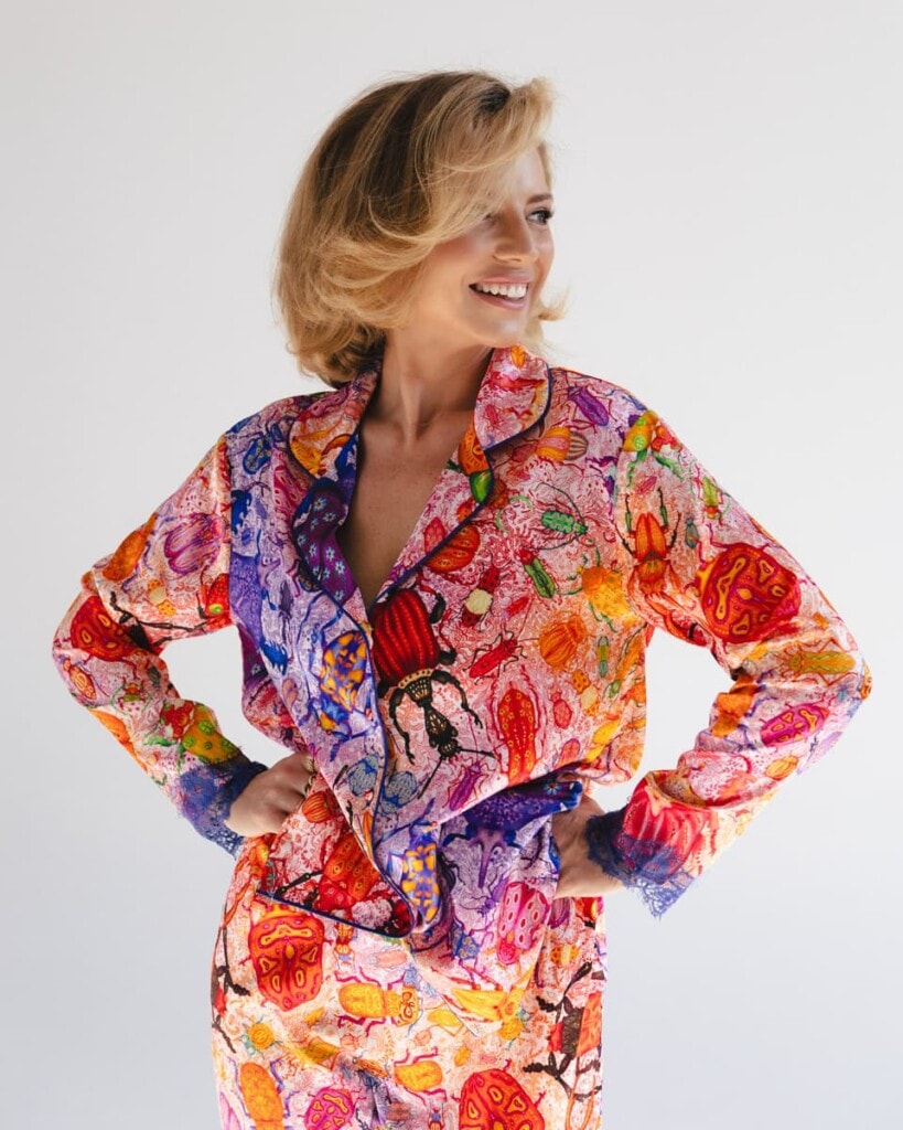 jedwabna pizama senso zuki zestaw z dlugimi spodniami spadiora