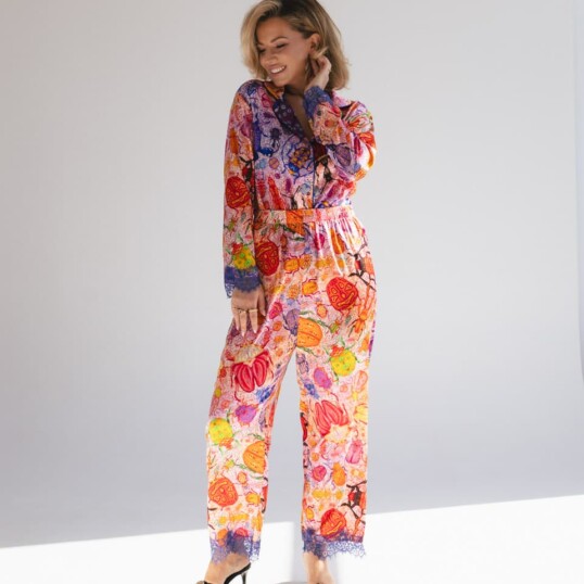 jedwabna pizama senso zuki zestaw z dlugimi spodniami spadiora 1