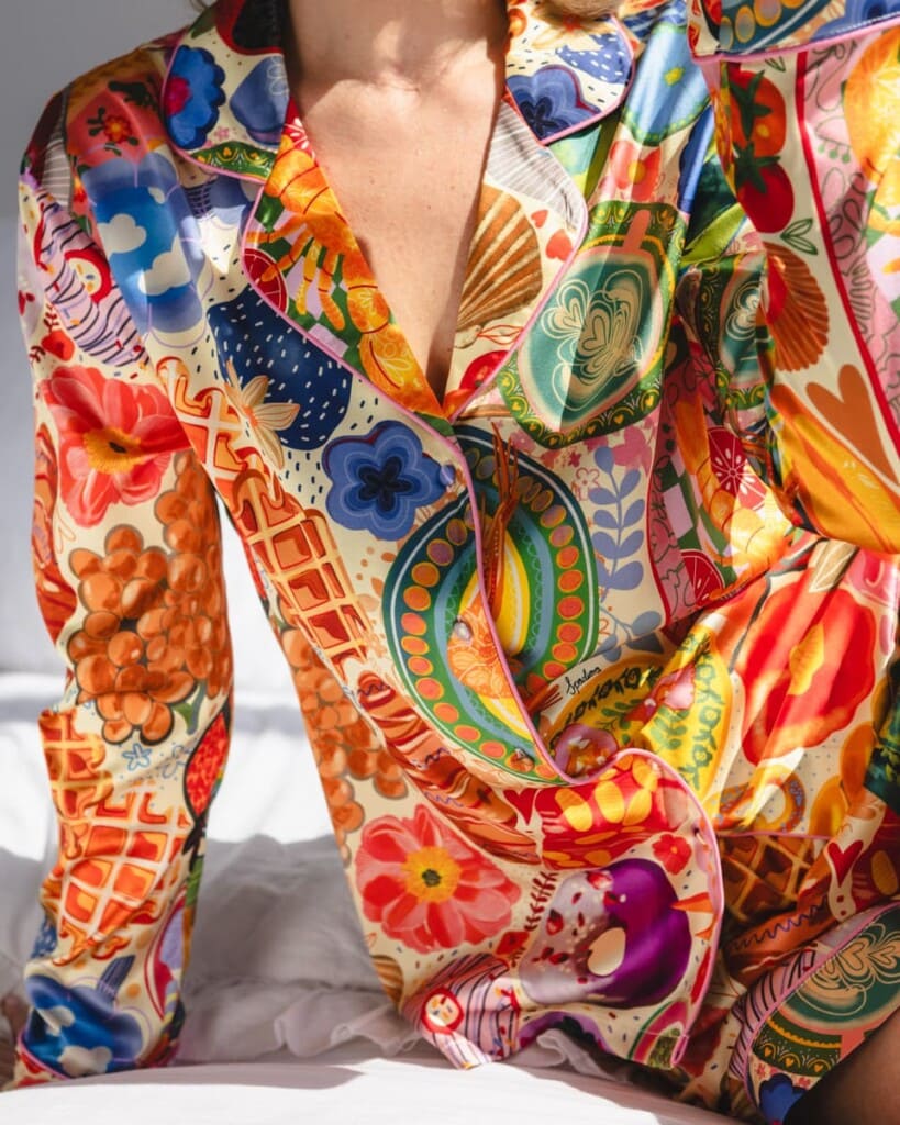 jedwabna satynowa pizama vesperto frykasy z dlugim rekawem i szortami spadiora 5