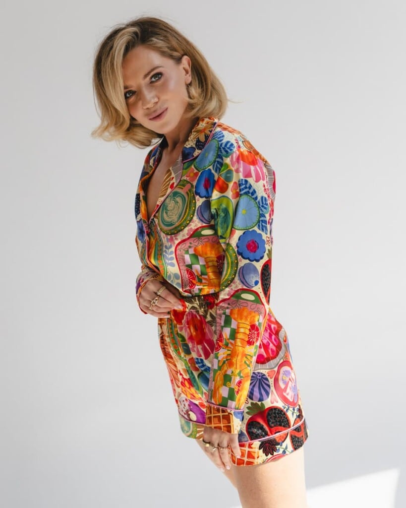 jedwabna satynowa pizama vesperto frykasy z dlugim rekawem i szortami spadiora 8