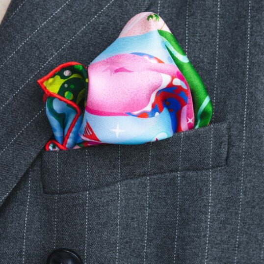 poszetka jedwabna meska dwustronna sen spadiora