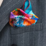 poszetka jedwabna meska dwustronna kwiaty podwodne spadiora