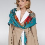 chusta welniano jedwabna dwustronna kwiaty podwodne spadiora 10