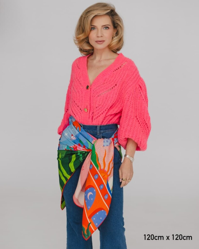 chusta welniano jedwabna dwustronna sen spadiora