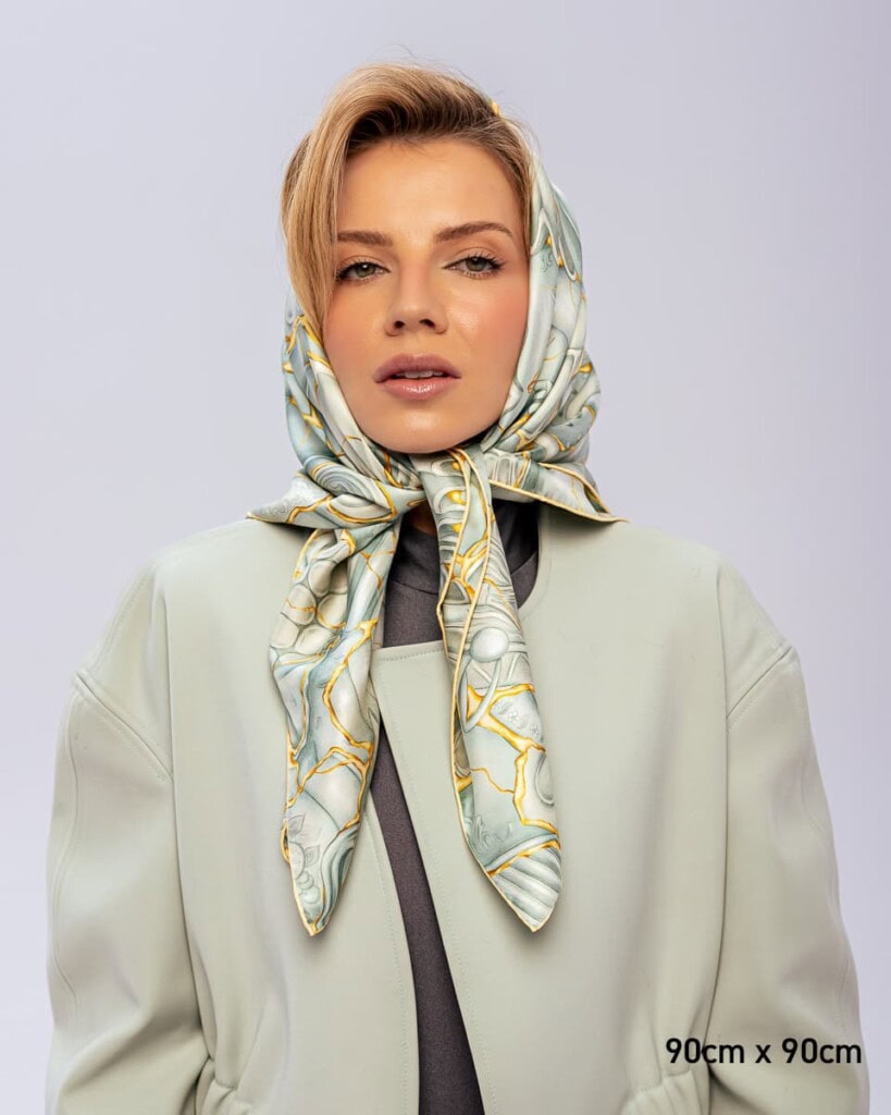 apaszka jedwabna dwustronna kintsugi spadiora