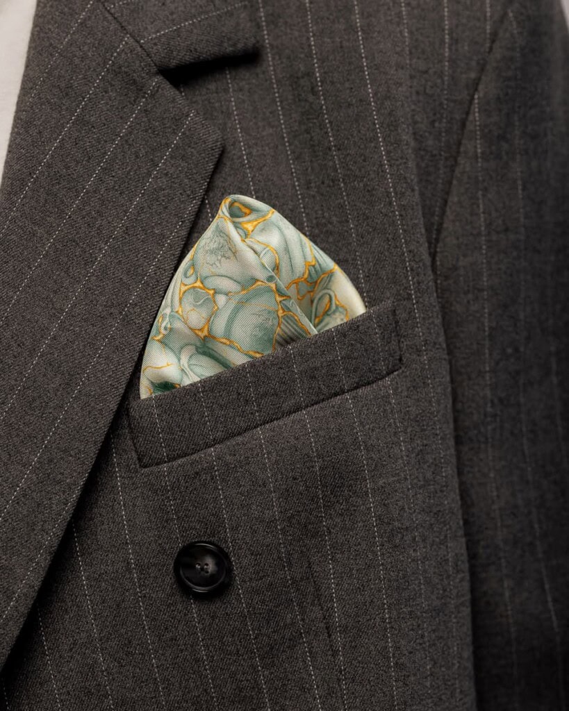 poszetka jedwabna meska dwustronna kintsugi spadiora 1