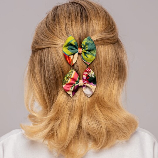 zestaw dwoch spinek do wlosow z jedwabnymi kokardkami arko frykasy spadiora