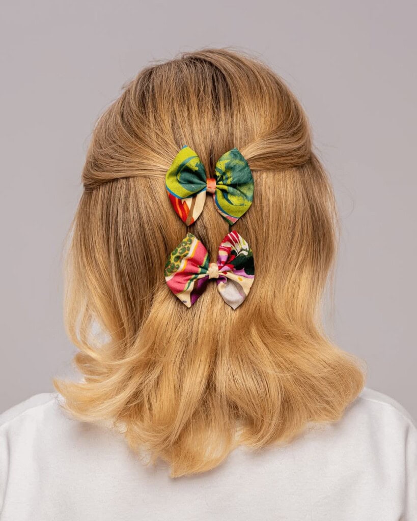 zestaw dwoch spinek do wlosow z jedwabnymi kokardkami arko frykasy spadiora
