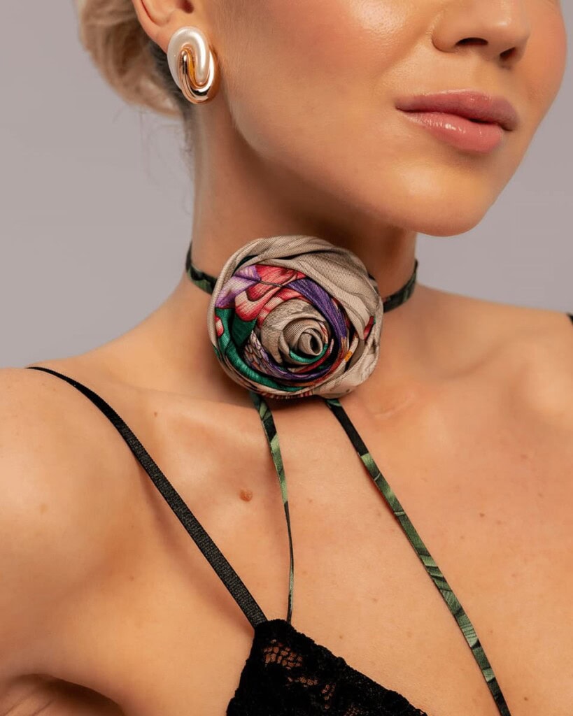 jedwabna roza pomander rozowa spadiora 5