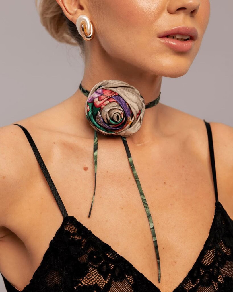 jedwabna roza pomander rozowa spadiora 3