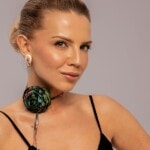 jedwabna roza pomander zielona spadiora 1