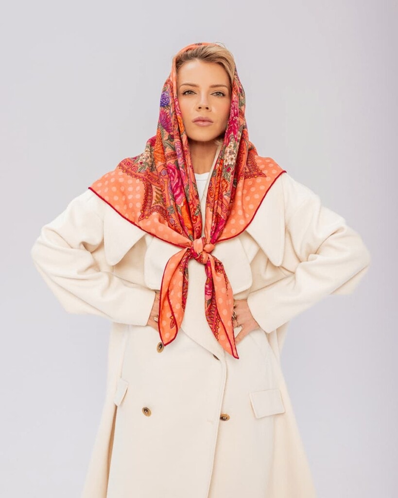 chusta welniano jedwabna dwustronna rantuch spadiora 9