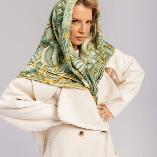 chusta welniano jedwabna dwustronna kintsugi spadiora 9