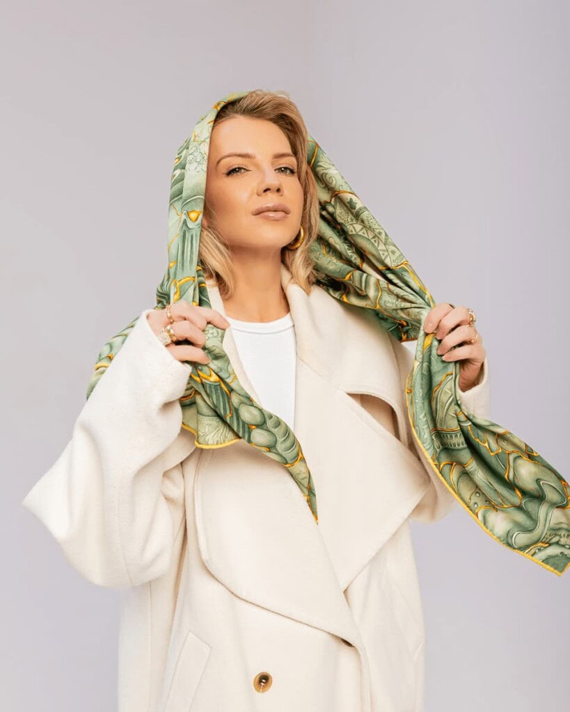 chusta welniano jedwabna dwustronna kintsugi spadiora 12