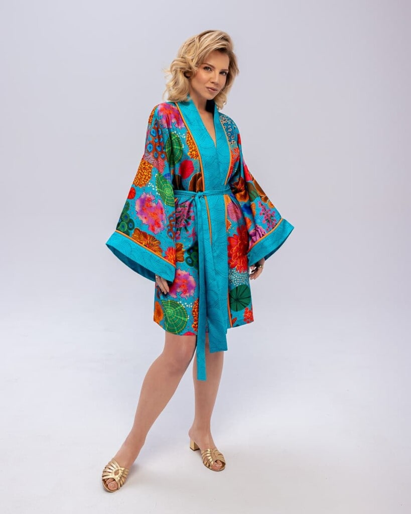 jedwabne kimono kwiaty podwodne spadiora 5