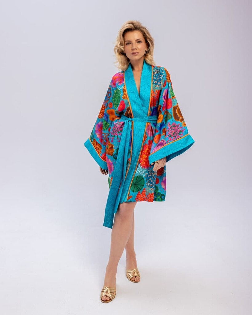jedwabne kimono kwiaty podwodne spadiora 6