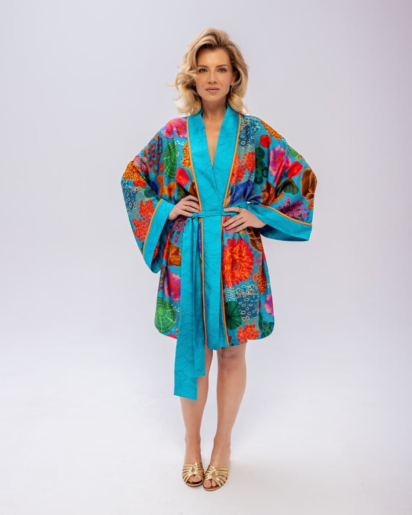 jedwabne kimono kwiaty podwodne spadiora 7