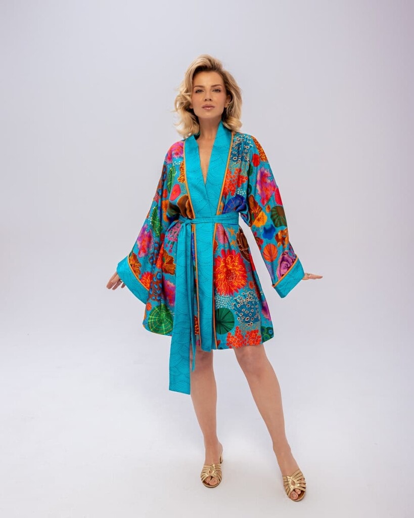 jedwabne kimono kwiaty podwodne spadiora 9