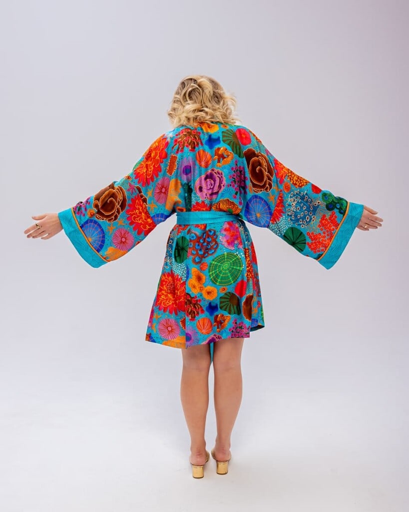 jedwabne kimono kwiaty podwodne spadiora 10