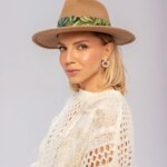 kapelusz damski bando z jedwabna szarfa bez spadiora