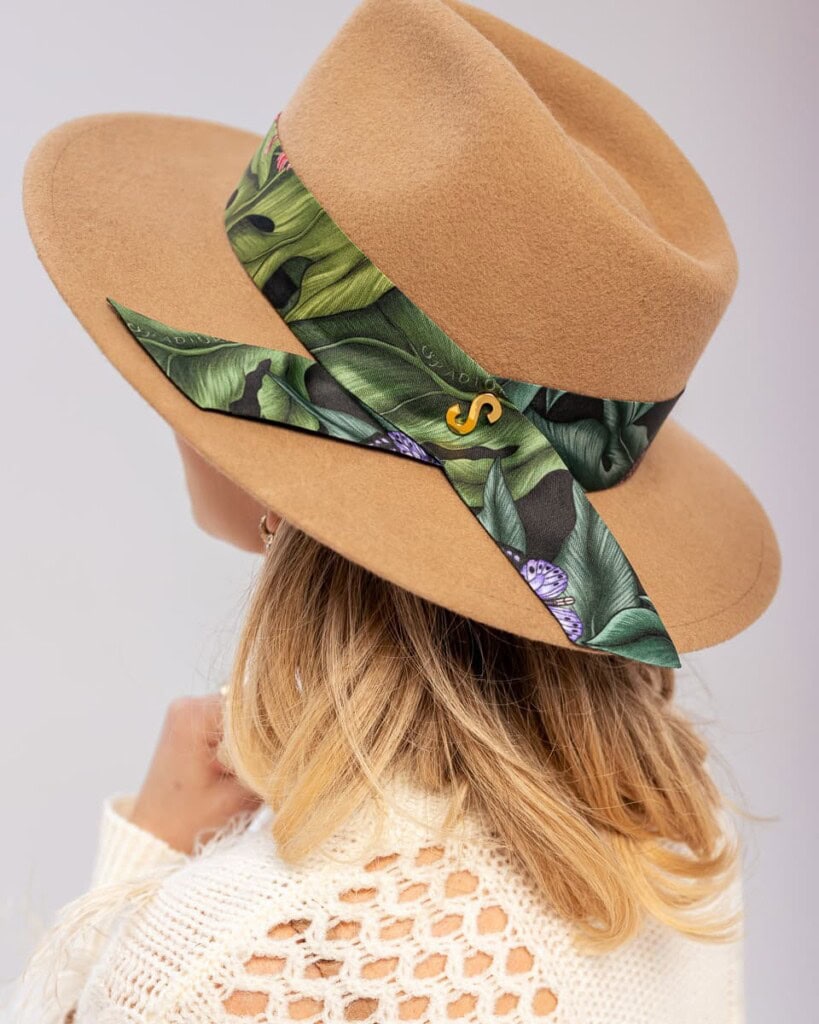 kapelusz damski bando z jedwabna szarfa bez spadiora 6