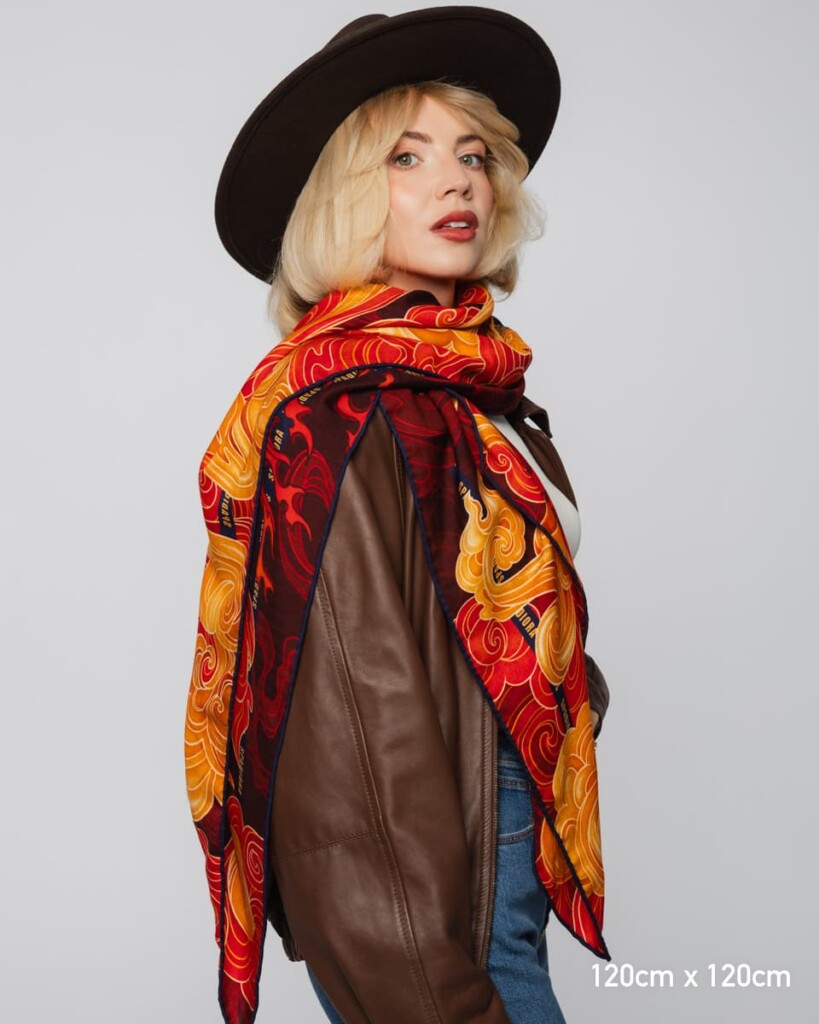 chusta welniano jedwabna dwustronna rok ognistego konia 1