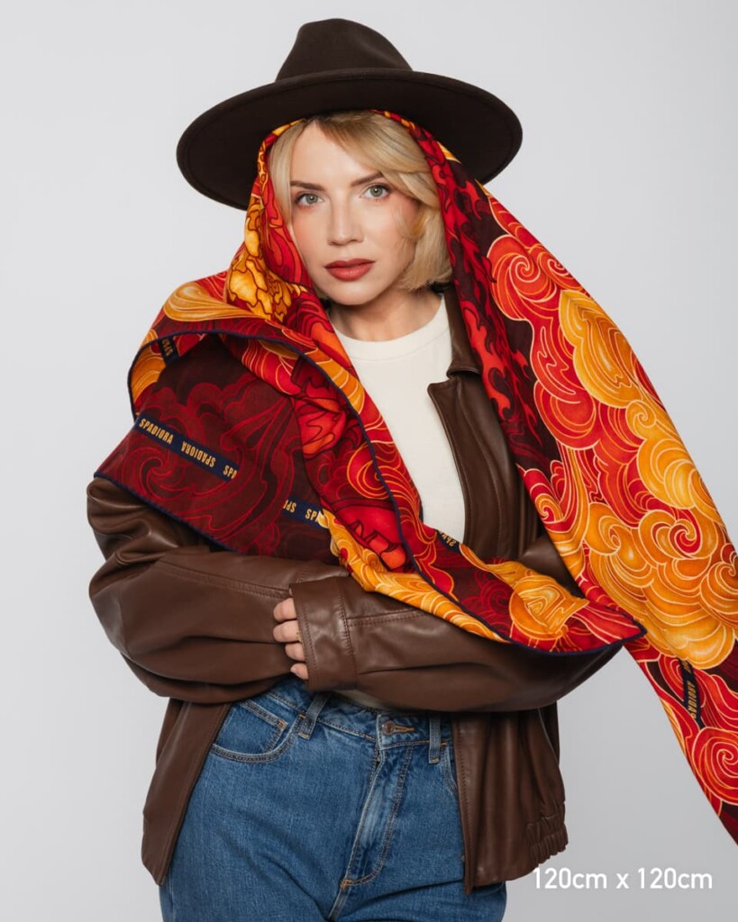 chusta welniano jedwabna dwustronna rok ognistego konia 3