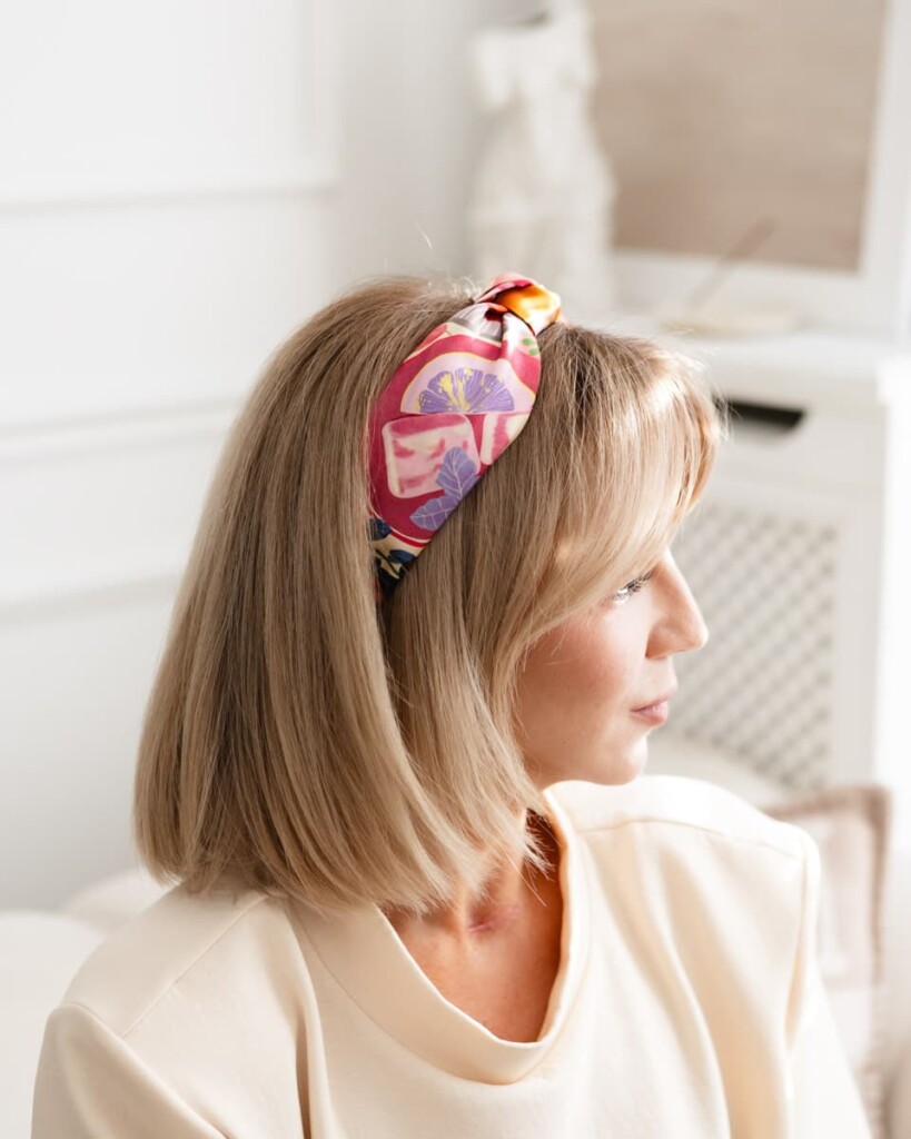 jedwabna opaska do wlosow z supelkiem frykasy spadiora