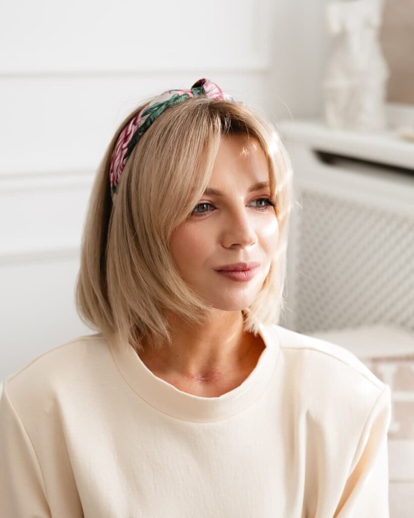 jedwabna opaska do wlosow z supelkiem pomander rozowa spadiora 2