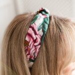 jedwabna opaska do wlosow z supelkiem pomander rozowa spadiora 3