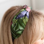 jedwabna opaska do wlosow z supelkiem pomander zielona spadiora 3