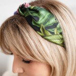 jedwabna opaska do wlosow z supelkiem pomander zielona spadiora 4