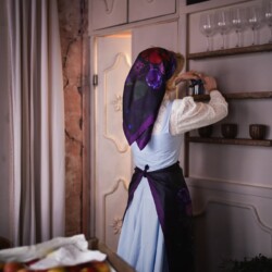 apaszka jedwabna dwustronna powidla spadiora