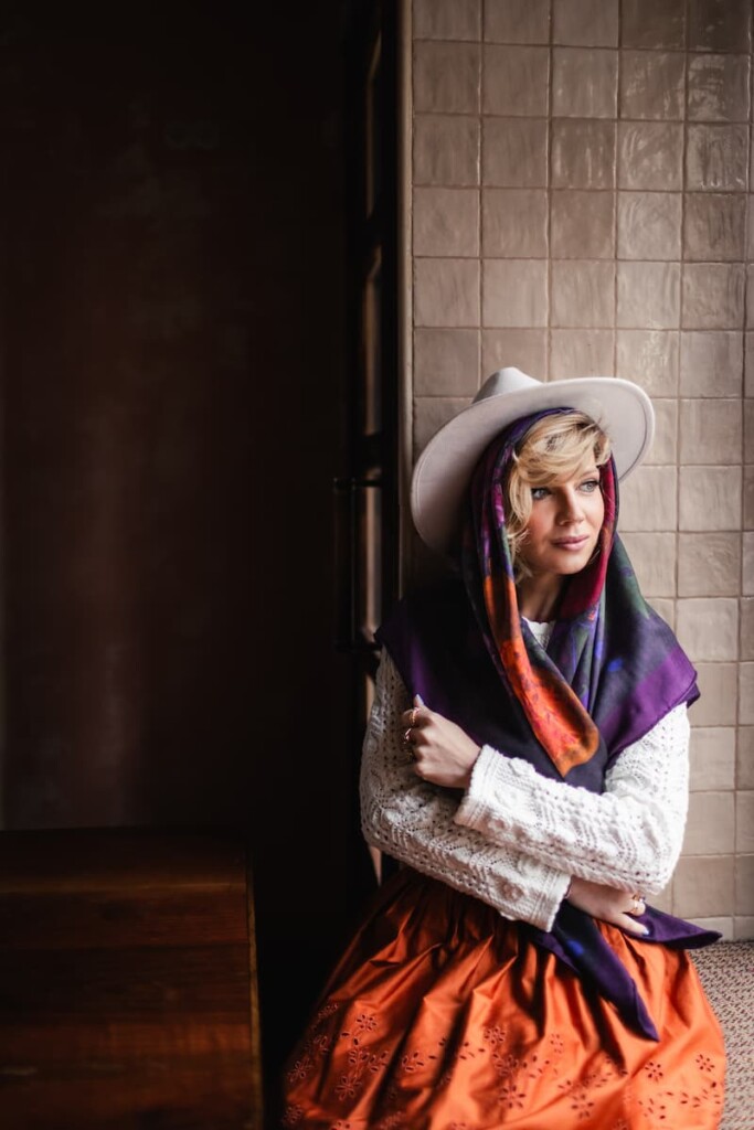 chusta welniano jedwabna powidla spadiora