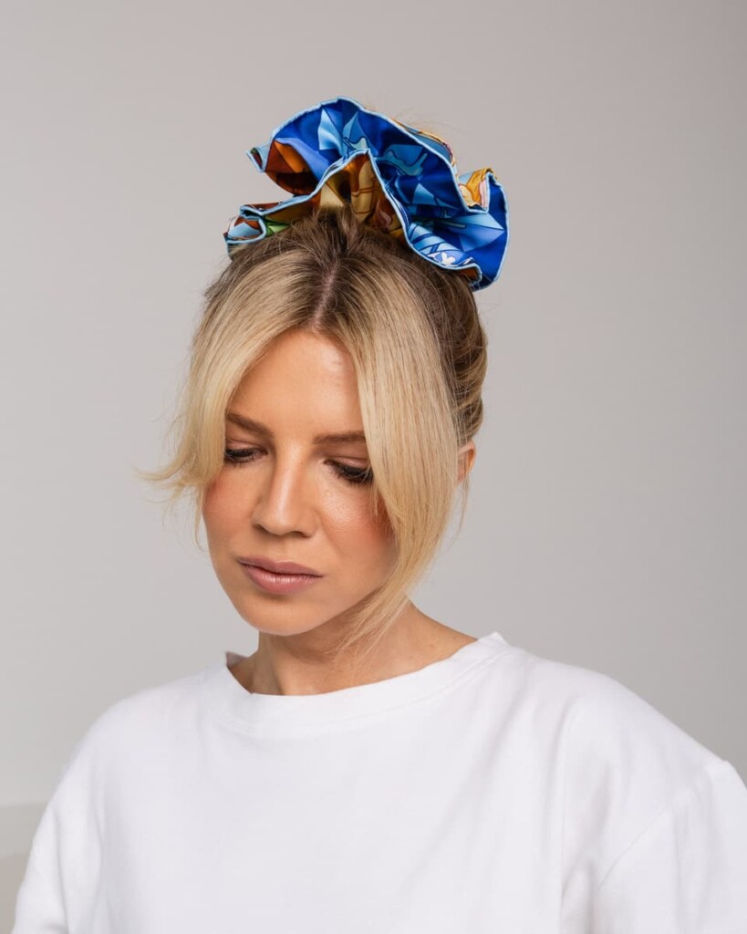 jedwabna gumka scrunchie ornamilo wiosenka spadiora 2