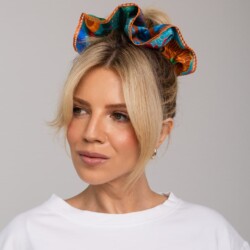 jedwabna gumka scrunchie z koronka akvo kwiaty podwodne spadiora 2