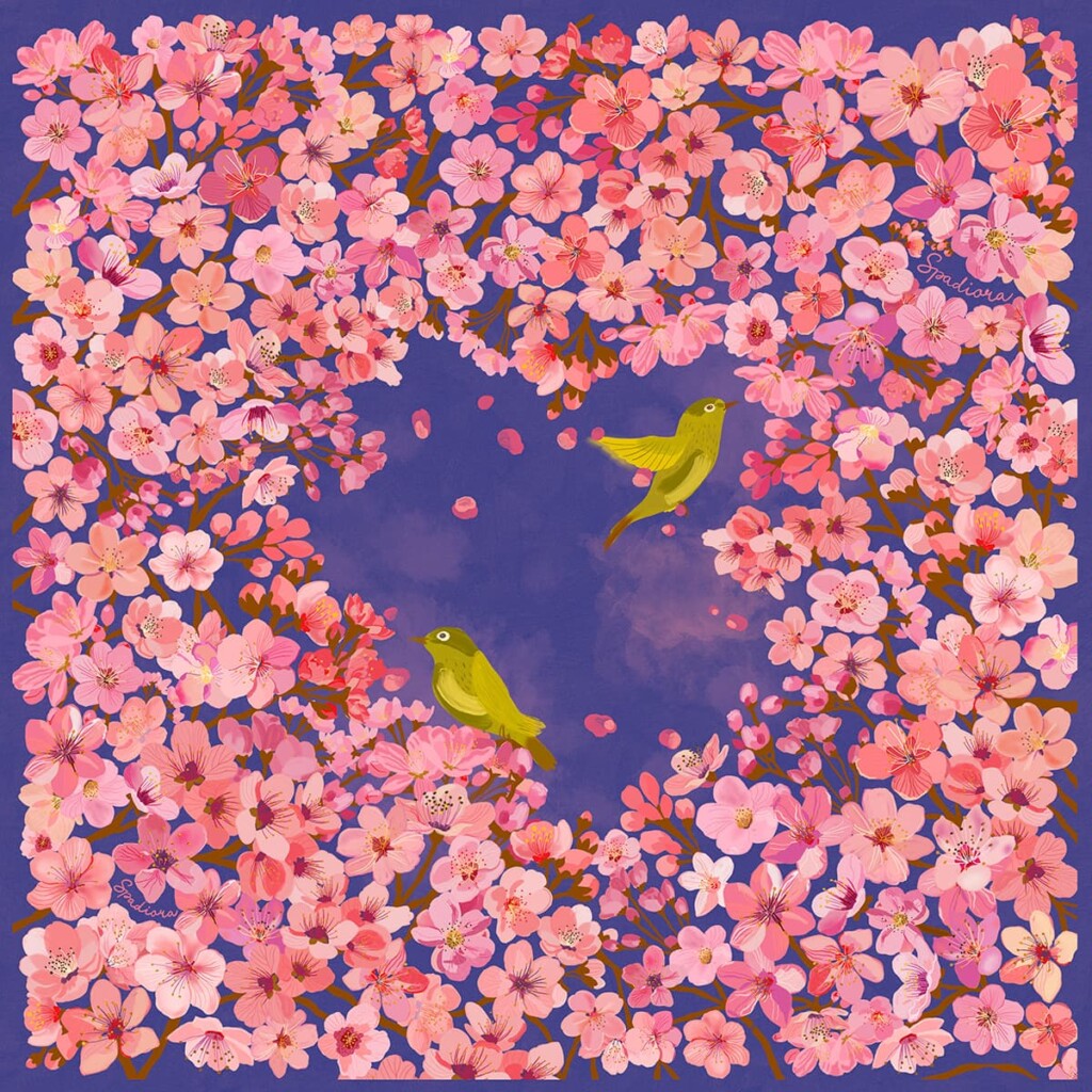 wzor sakura po zmierzchu spadiora