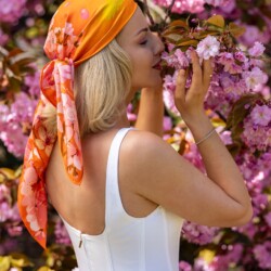 apaszka jedwabna dwustronna sakura o zachodzie slonca spadiora 14
