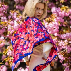 chusta welniano jedwabna dwustronna sakura po zmierzchu spadiora 20