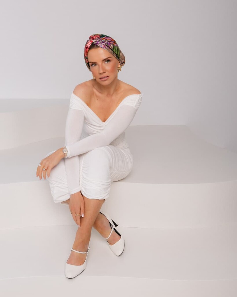 jedwabny turban premium pomander rozowy spadiora